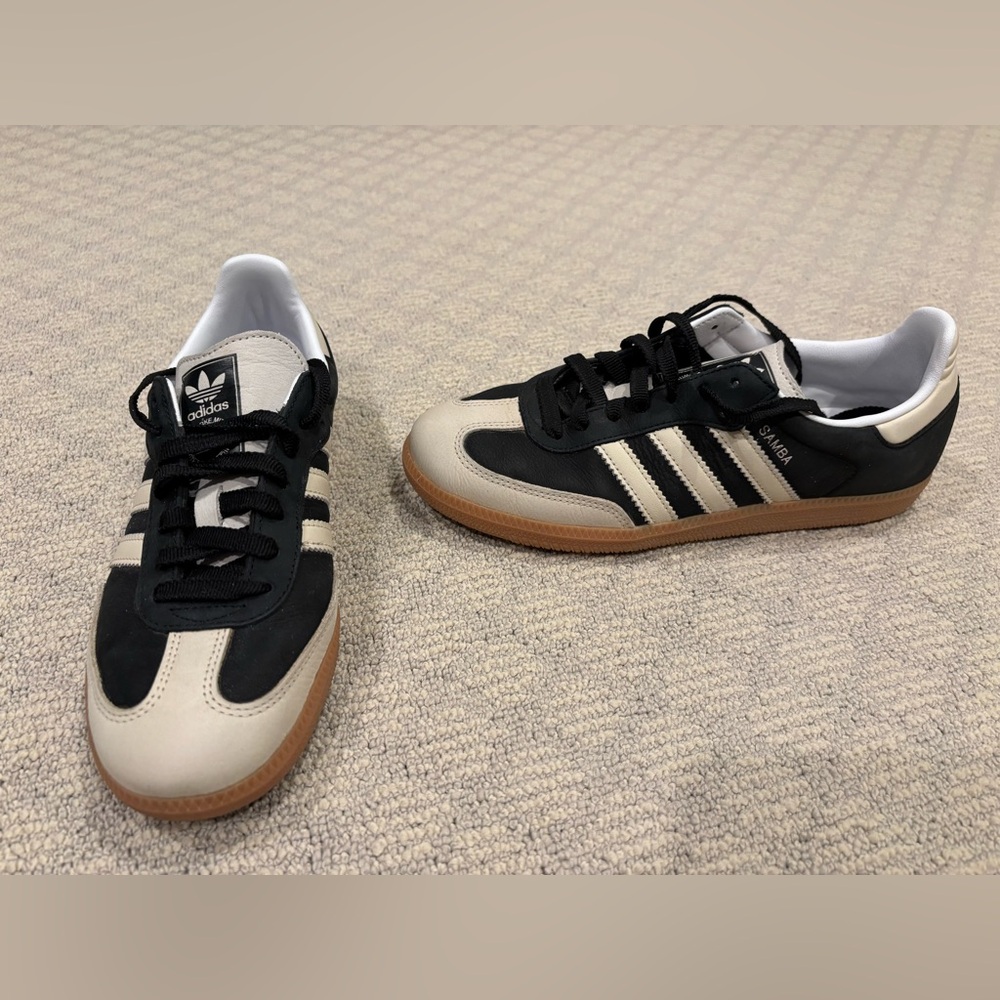 ADIDAS Black and Cream Sambas